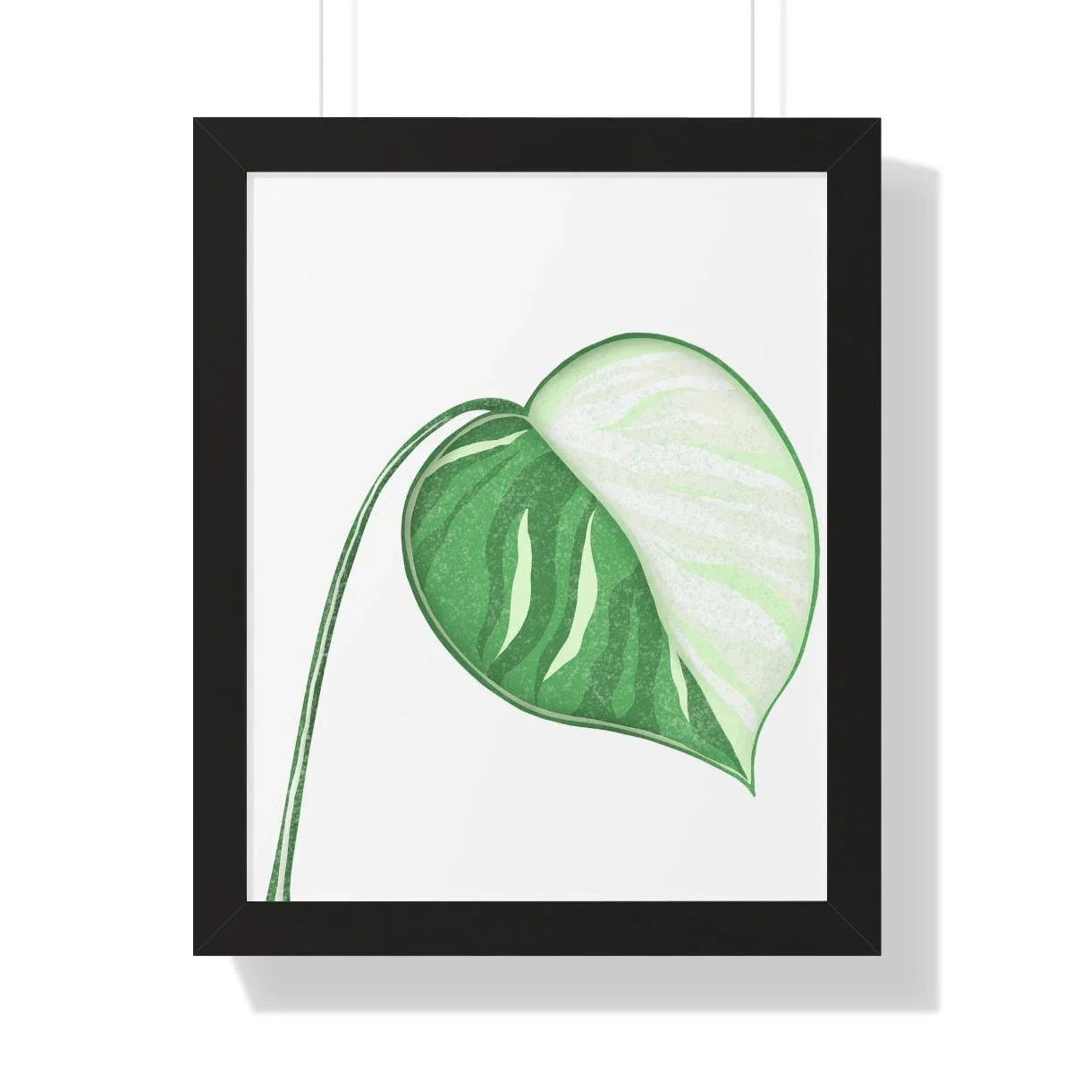 Monstera Albo Illustrated Framed Print – Botanical Wall Art