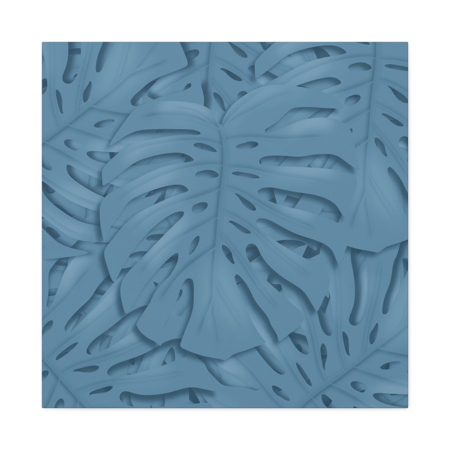 Cerulean Blue Monstera Canvas Print – Botanical Wall Art