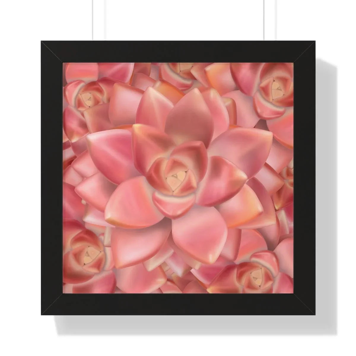 Graptosedum California Sunset Succulent Pattern Framed Print – Botanical Wall Art