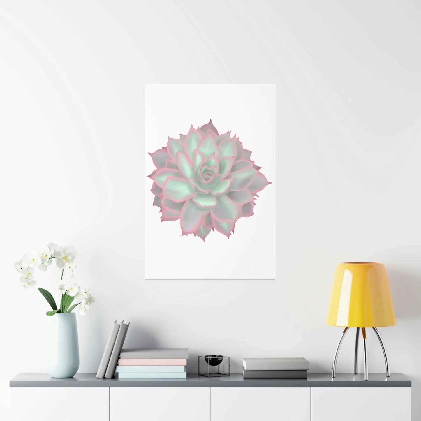 Echeveria Violet Queen Succulent Botanical Print – Unframed Wall Art