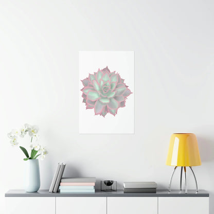Echeveria Violet Queen Succulent Botanical Print – Unframed Wall Art
