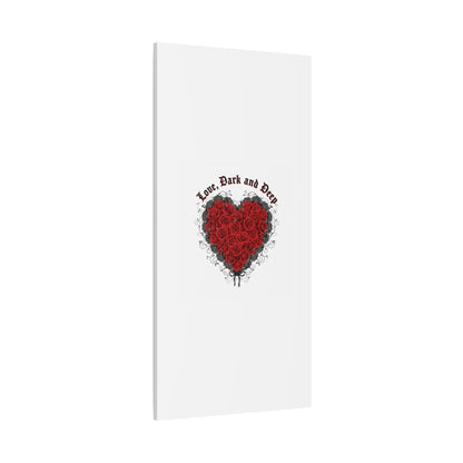 Love Dark and Deep Heart Canvas, Nu Romantic Gothic Romance, 80s Nostalgia