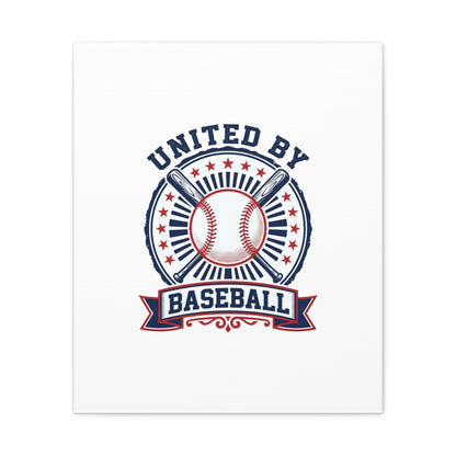 United by Baseball Canvas | Patriotic Baseball Graphic, Red White Blue Wall Art