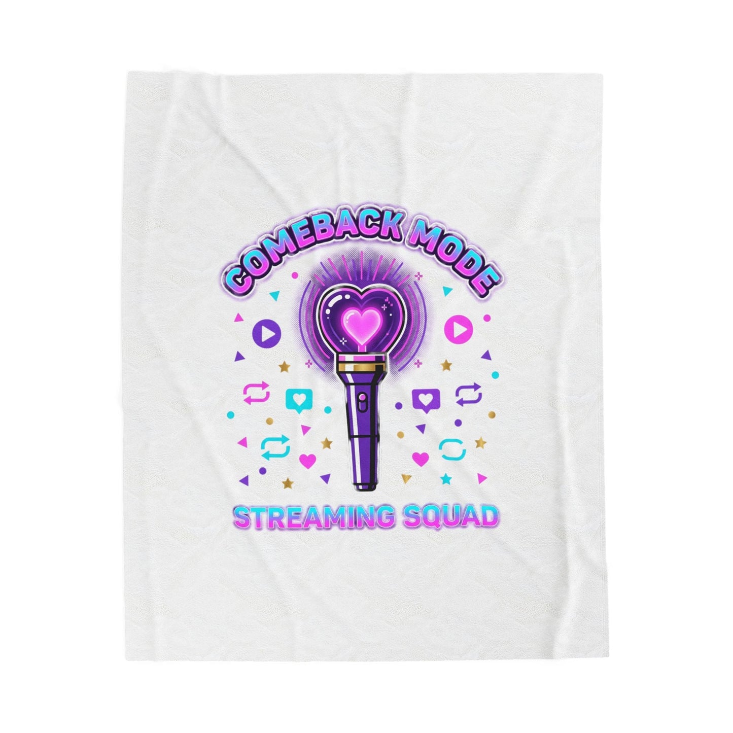 Comeback Mode Streaming Squad Velveteen Plush Blanket | K-pop comeback, fan chant, purple era