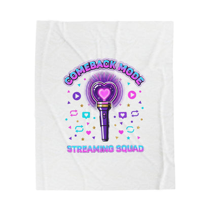 Comeback Mode Streaming Squad Velveteen Plush Blanket | K-pop comeback, fan chant, purple era
