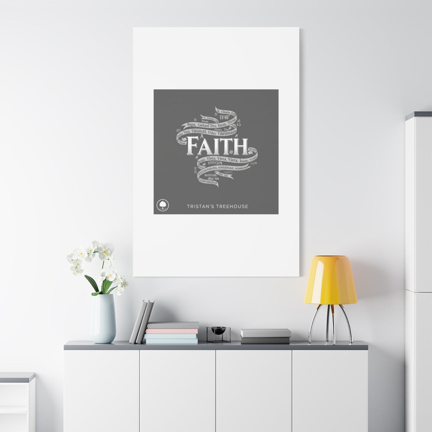 handwritten faith ribbon Canvas | sketch aesthetic, doodle design