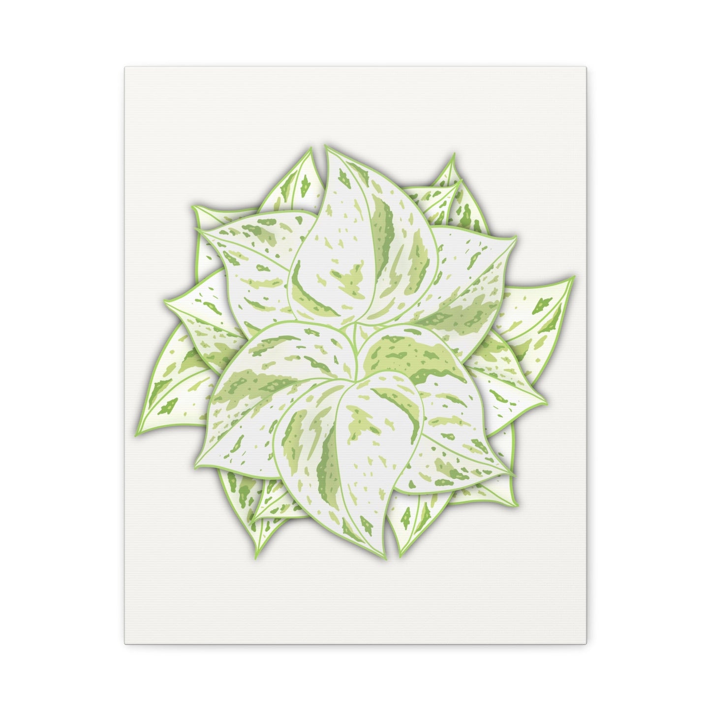 Snow Queen Pothos Canvas Print – Botanical Wall Art