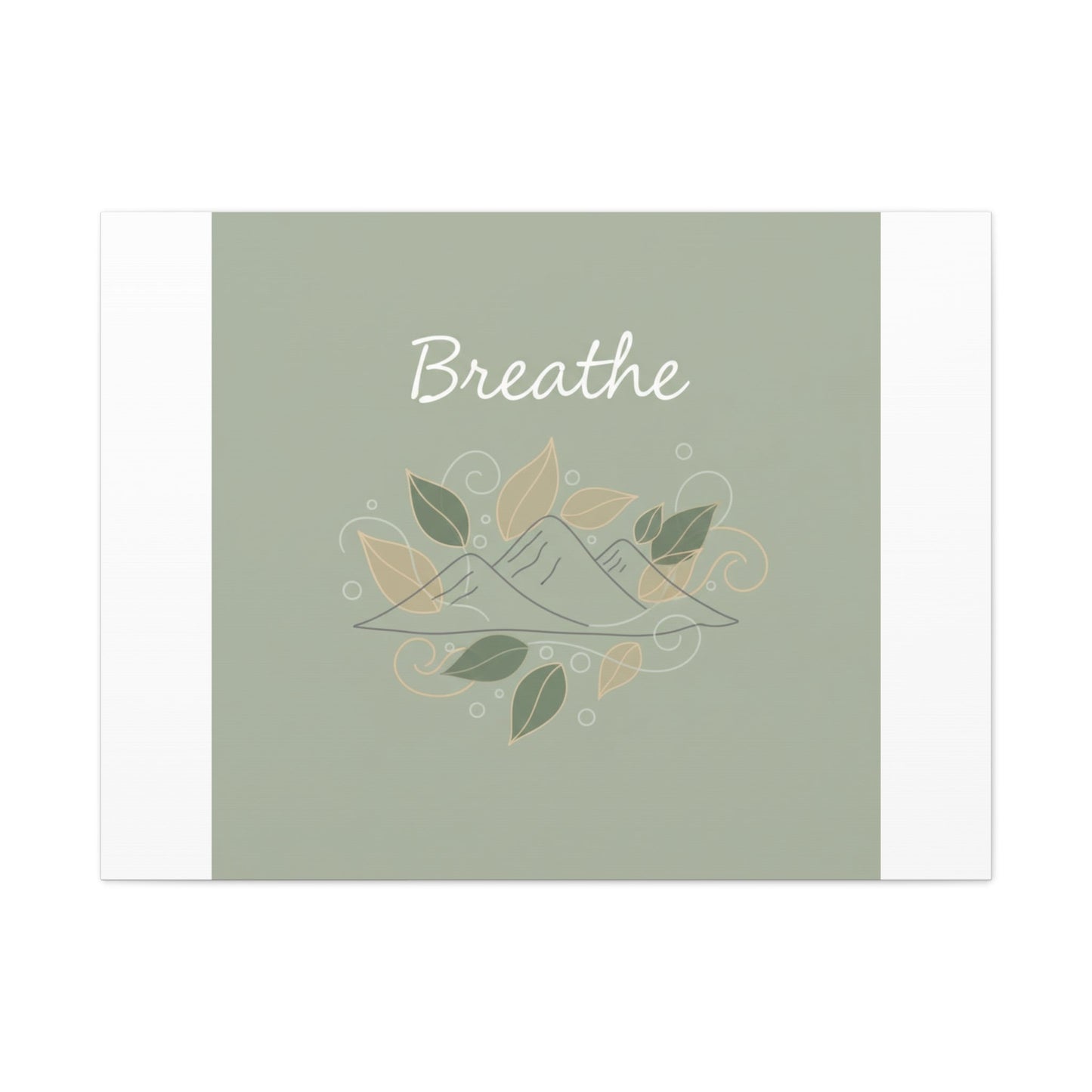 Breathe Mountain Line Canvas | Nature Symbols, Minimal Forest Wall Art
