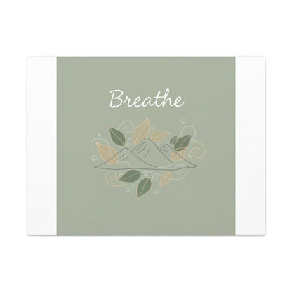 Breathe Mountain Line Canvas | Nature Symbols, Minimal Forest Wall Art