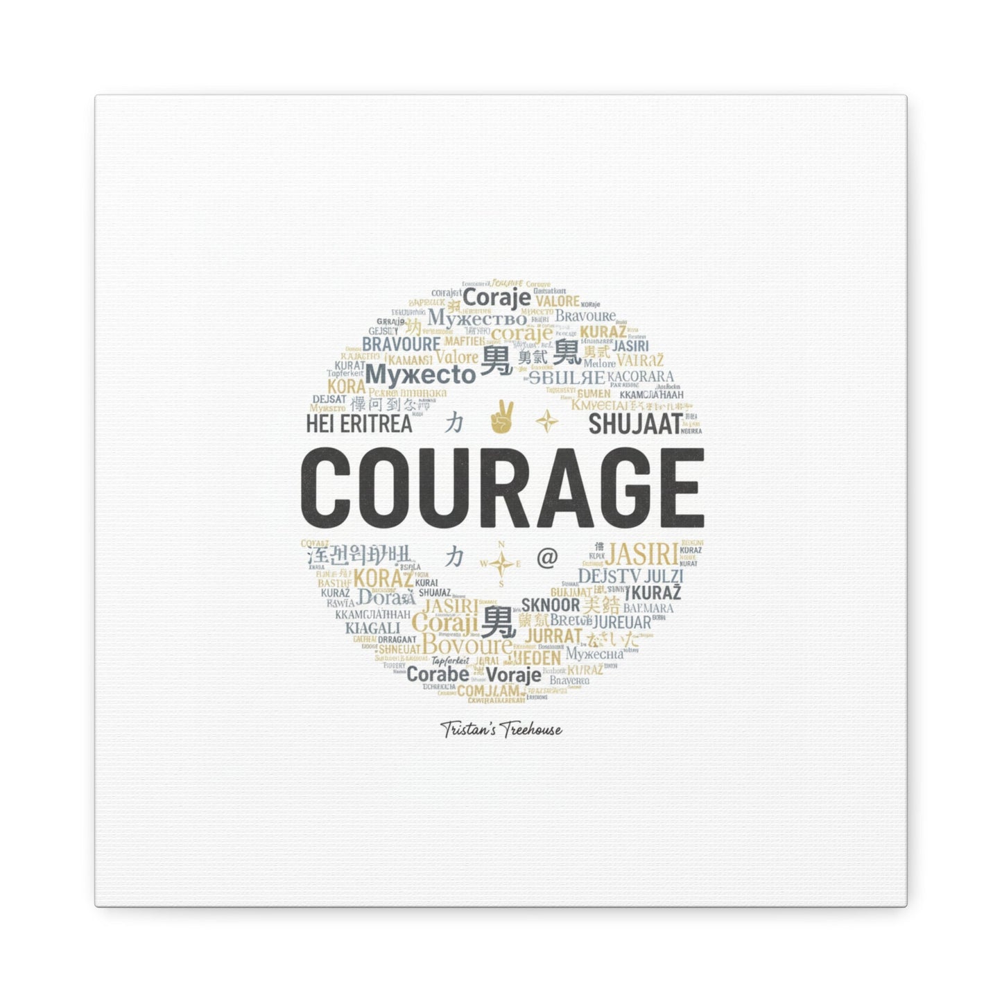 Courage Word Cloud Canvas | Fresh-Start Minimalism art print