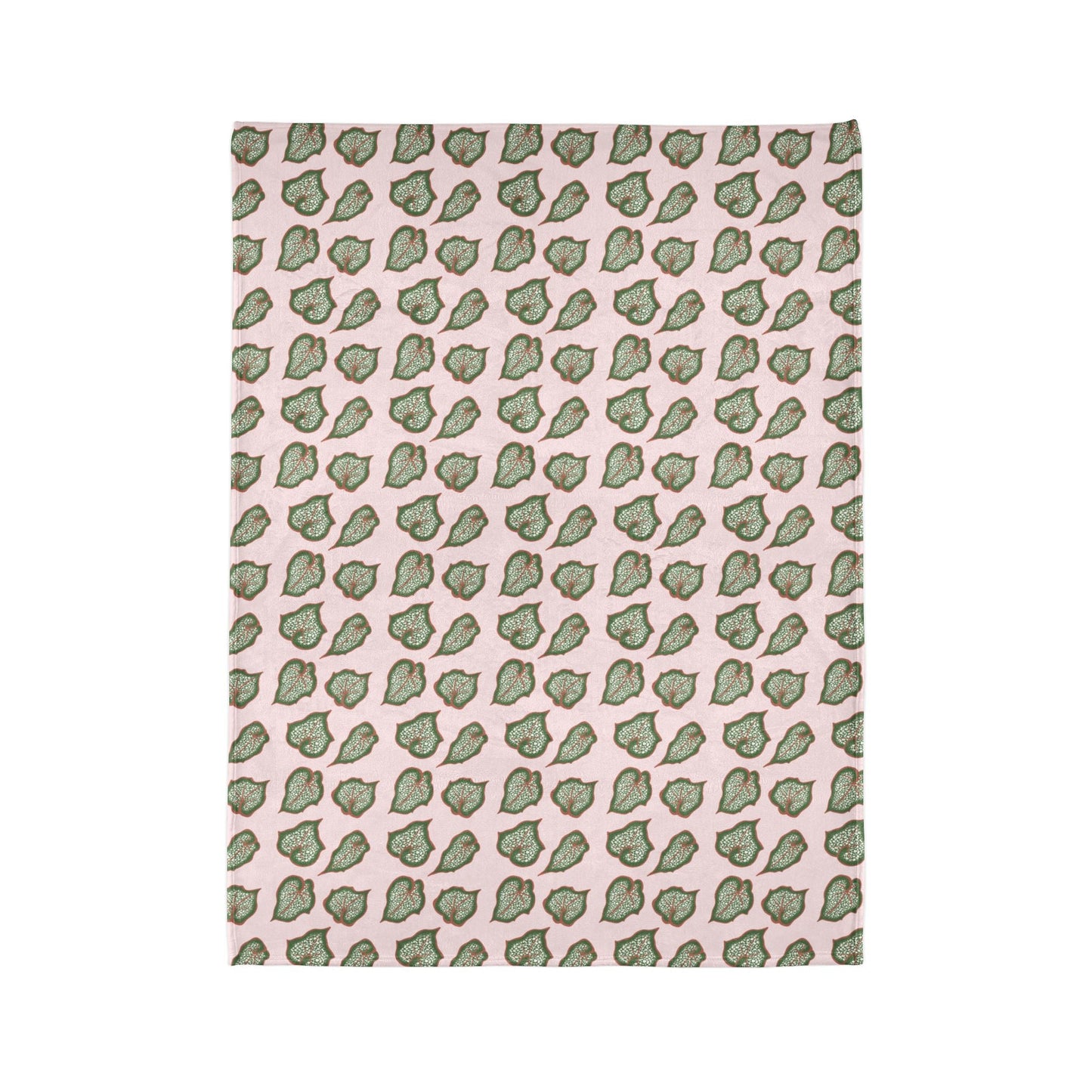 Begonia Pattern Cozy Fleece Throw Blanket
