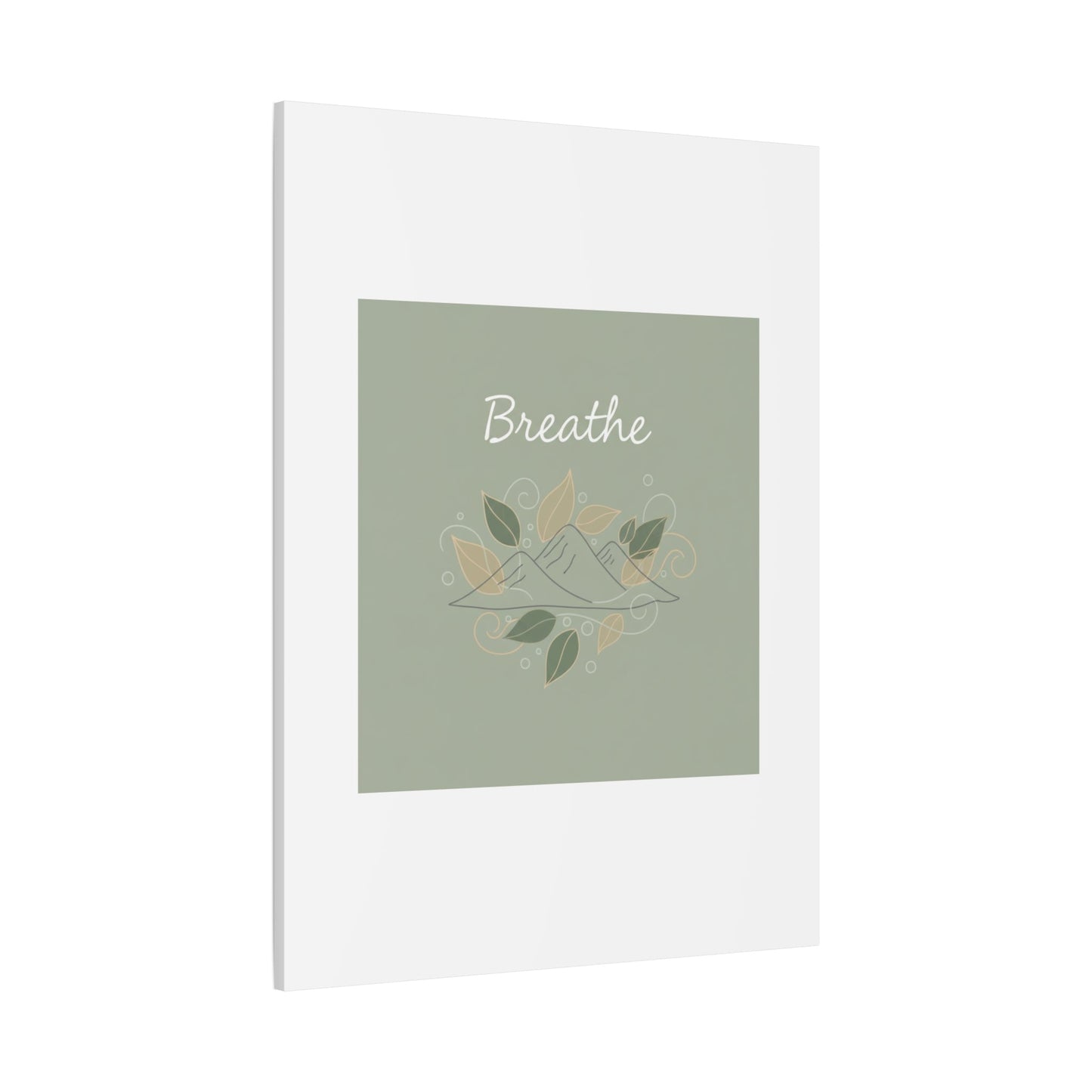 Breathe Mountain Line Canvas | Nature Symbols, Minimal Forest Wall Art