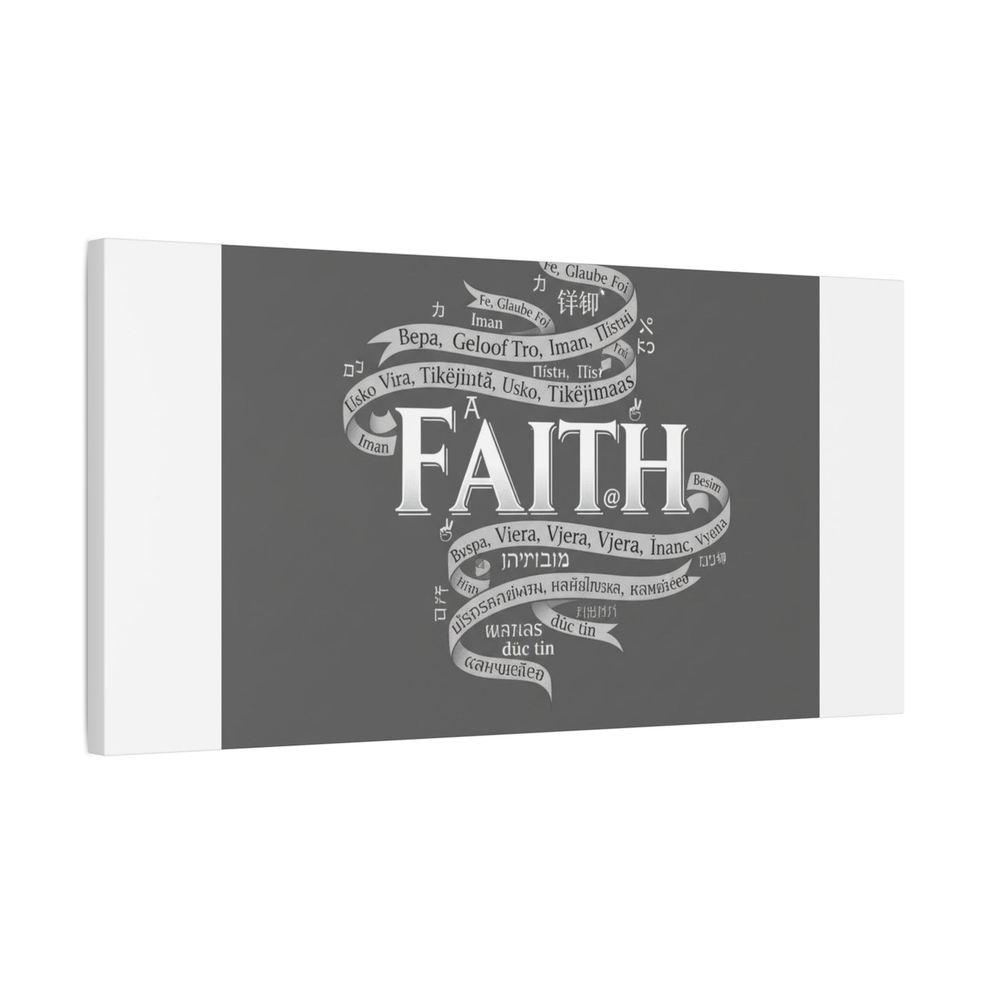 handwritten faith ribbon Canvas | sketch aesthetic, doodle design