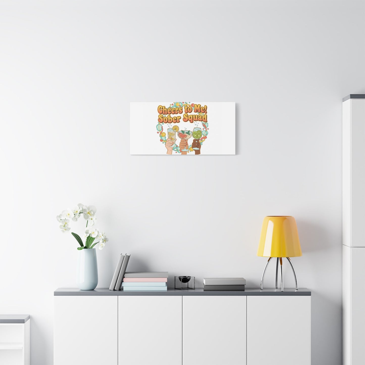 Cheers to Me Sober Squad Canvas | Dry January Mocktail Art