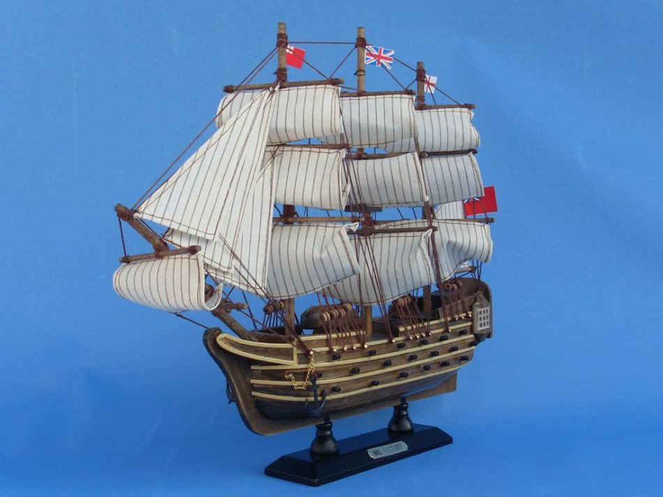 Wooden HMS Victory Tall Model Ship 14""