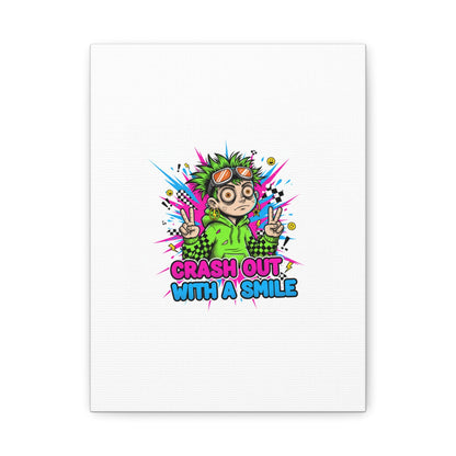 Crash Out With a Smile Canvas Print | Neon Skate Graffiti, Meme Meltdown Art