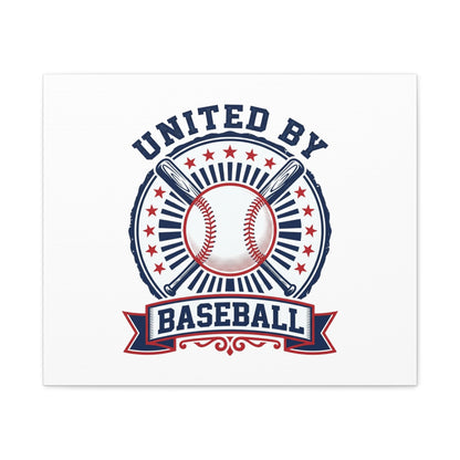 United by Baseball Canvas | Patriotic Baseball Graphic, Red White Blue Wall Art