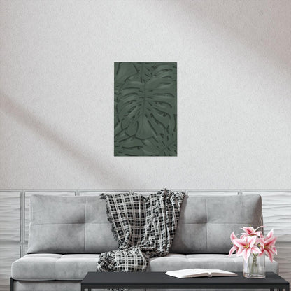 Deep Green Monstera Botanical Print – Unframed Wall Art