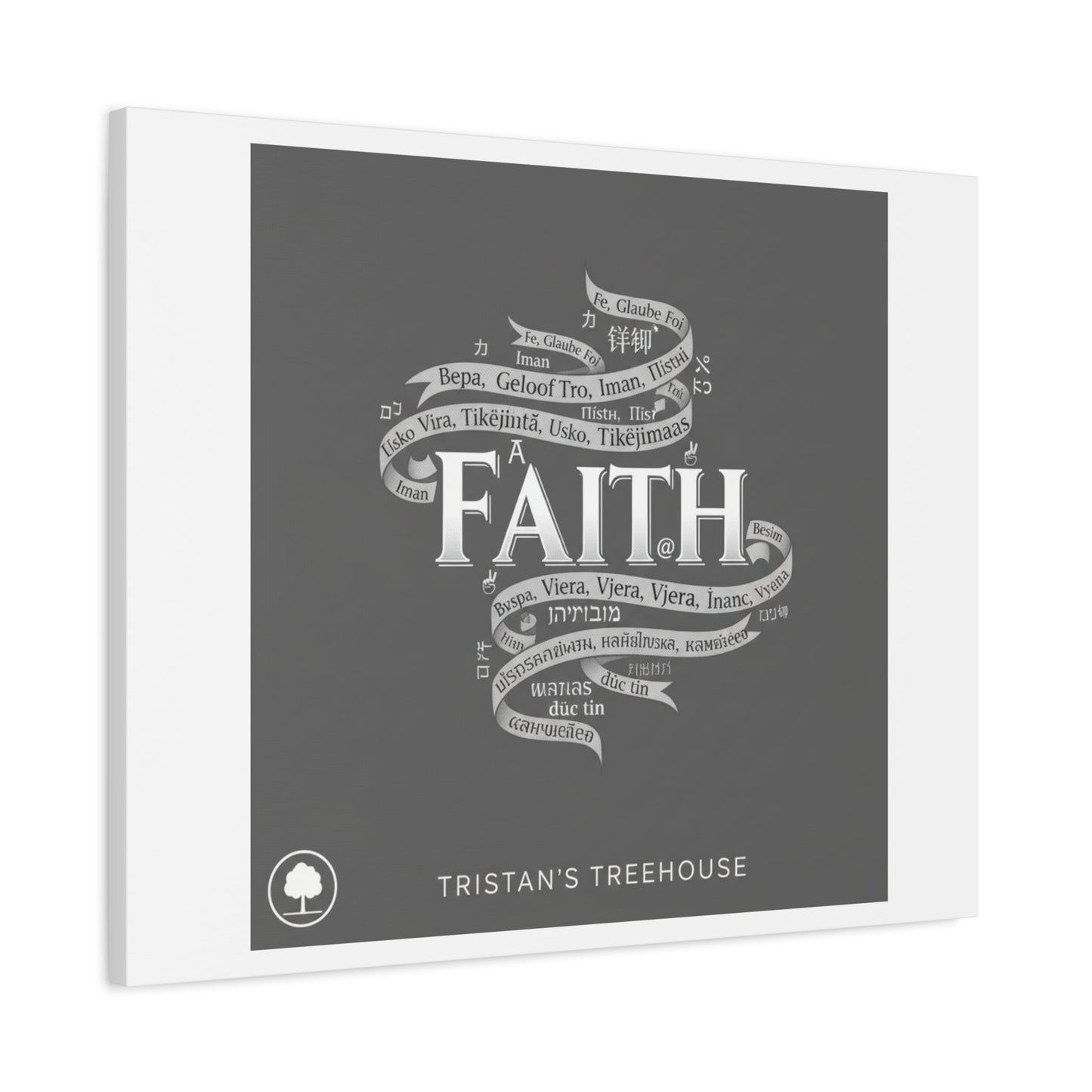 handwritten faith ribbon Canvas | sketch aesthetic, doodle design