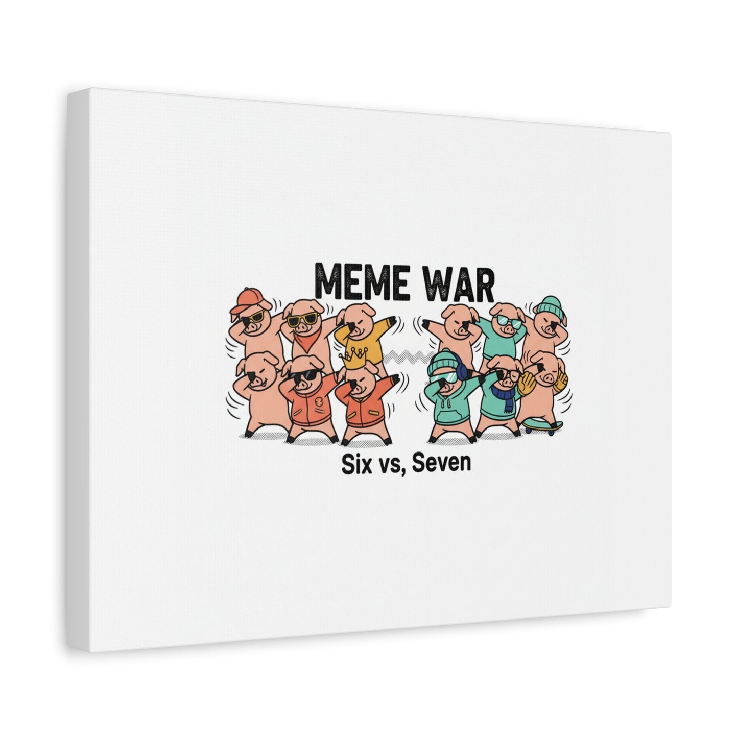 Meme War: Six vs. Seven Canvas Wall Art