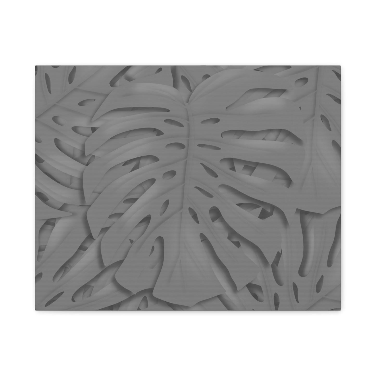 Grey Monstera Canvas Print – Botanical Wall Art