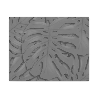 Grey Monstera Canvas Print – Botanical Wall Art