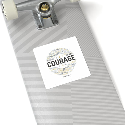Courage word cloud Sticker | Fresh-Start Minimalism, neutral typography