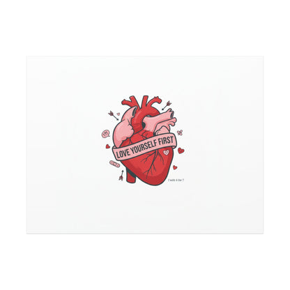 Love Yourself First Canvas, Hearts-with-a-Twist, Anti-Valentine Art
