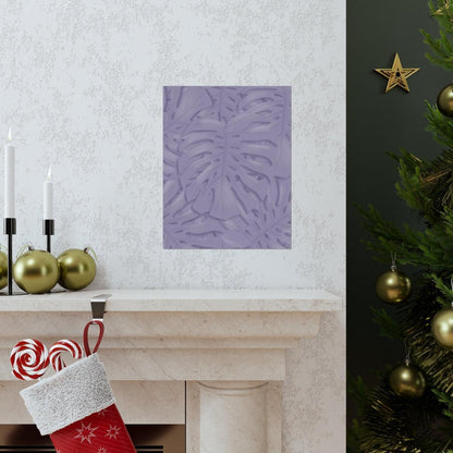 Violet Monstera Botanical Print – Unframed Wall Art