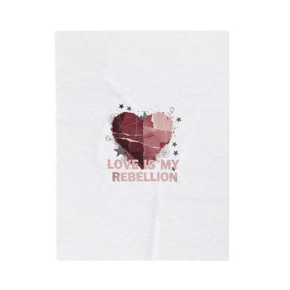 Love Is My Rebellion Velveteen Blanket | Soft Grunge Hearts, Distressed Heart Design