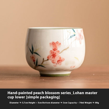 Peach Blossom Hand-painted Master Cup Single Cup Chinese High-end