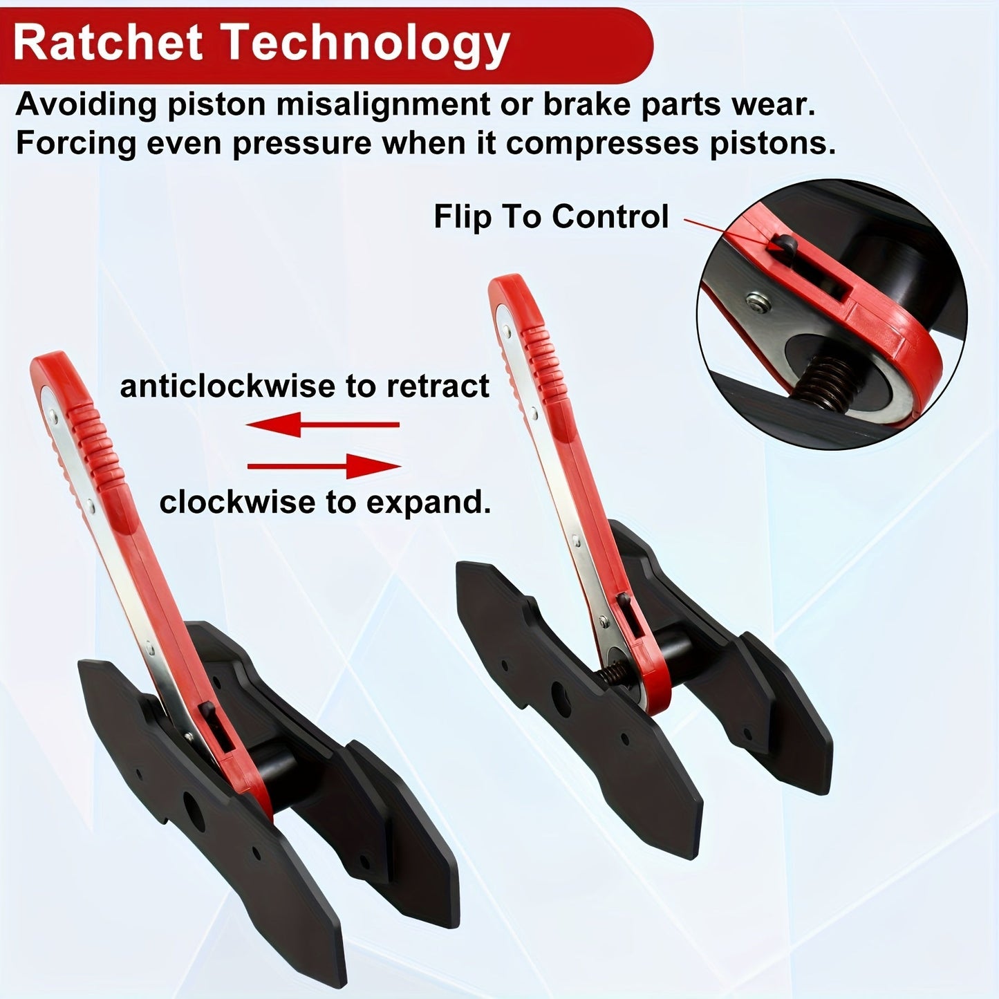 Universal Carbon Steel Auto Ratchet Brake Piston Wrench Expander 360 Degree