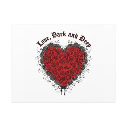 Love Dark and Deep Heart Canvas, Nu Romantic Gothic Romance, 80s Nostalgia