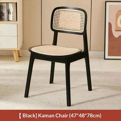 Solid Wood And Rattan Dining Chair Home Use Campana Chair