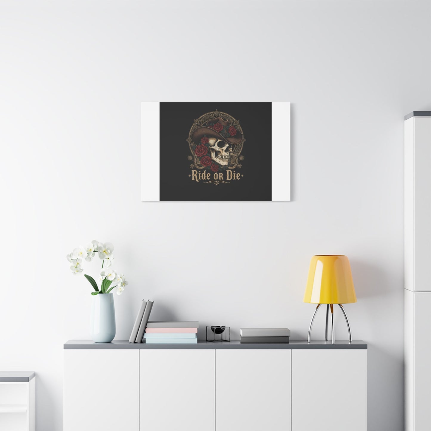Ride or Die Skull Canvas | Western Skull Art, Gothic Americana
