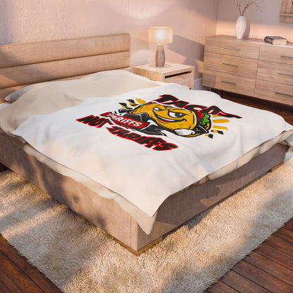 Tacos Not Tariffs Blanket | taco pun, protest typography