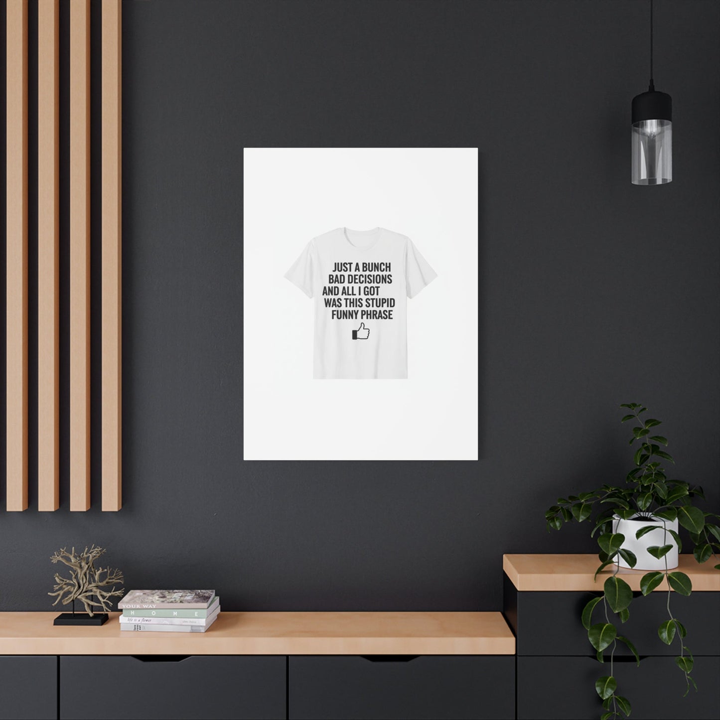 self-deprecating quote Canvas | sarcastic introvert wall art, anxiety humor