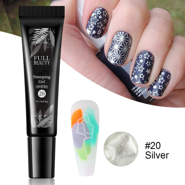 Nail Art Fluorescent Printing Glue, Nail Template Transfer Glue Hose Set