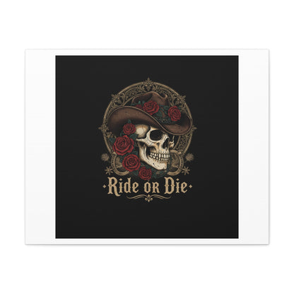 Ride or Die Skull Canvas | Western Skull Art, Gothic Americana