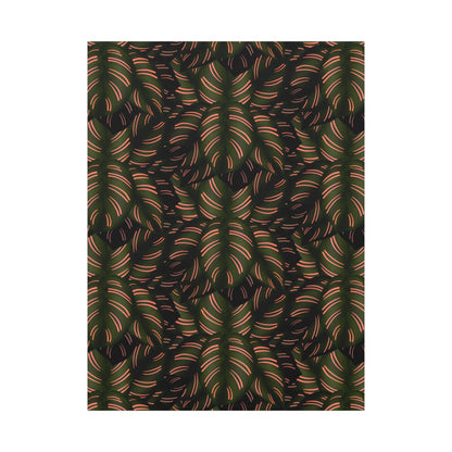 Calathea Pinstripe Pattern Canvas Print – Botanical Wall Art