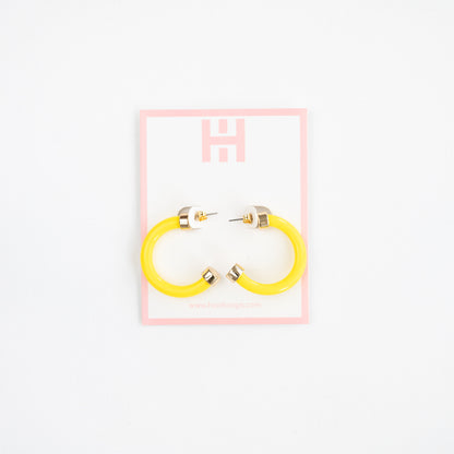 Yellow Mini Hoop Earrings