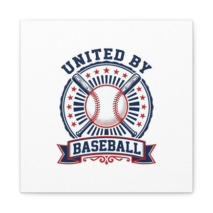 United by Baseball Canvas | Patriotic Baseball Graphic, Red White Blue Wall Art