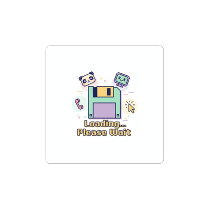 Loading Please Wait Floppy Disk Sticker | Old Internet Aesthetic, 90s Web Nostalgia