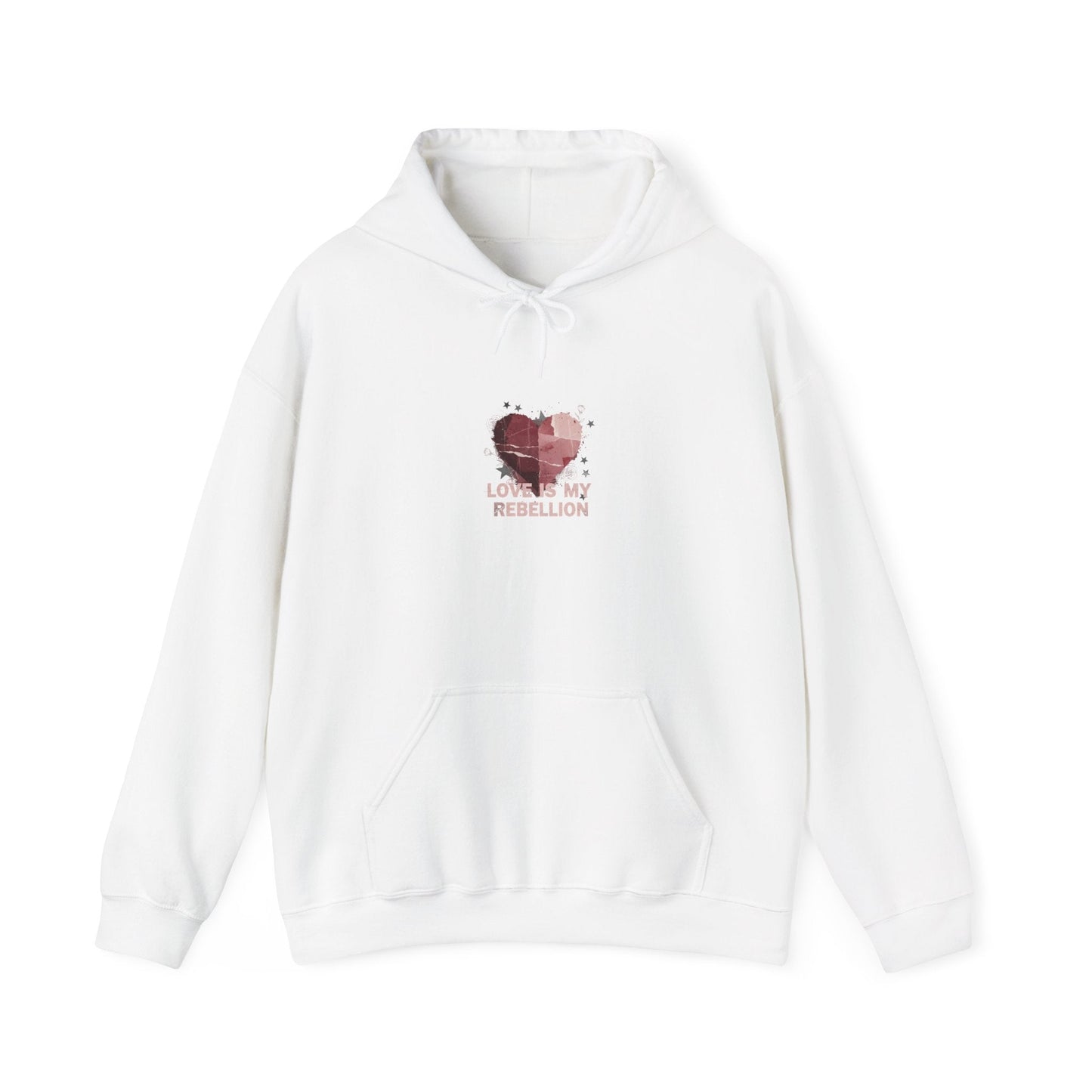 Distressed Heart Collage Hoodie | soft grunge, punk heart design