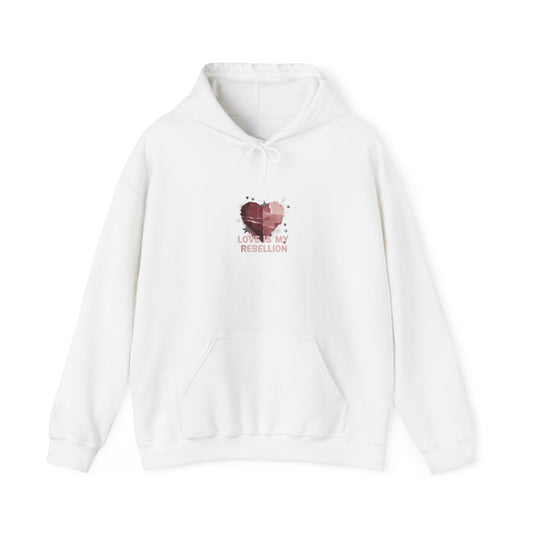 Distressed Heart Collage Hoodie | soft grunge, punk heart design