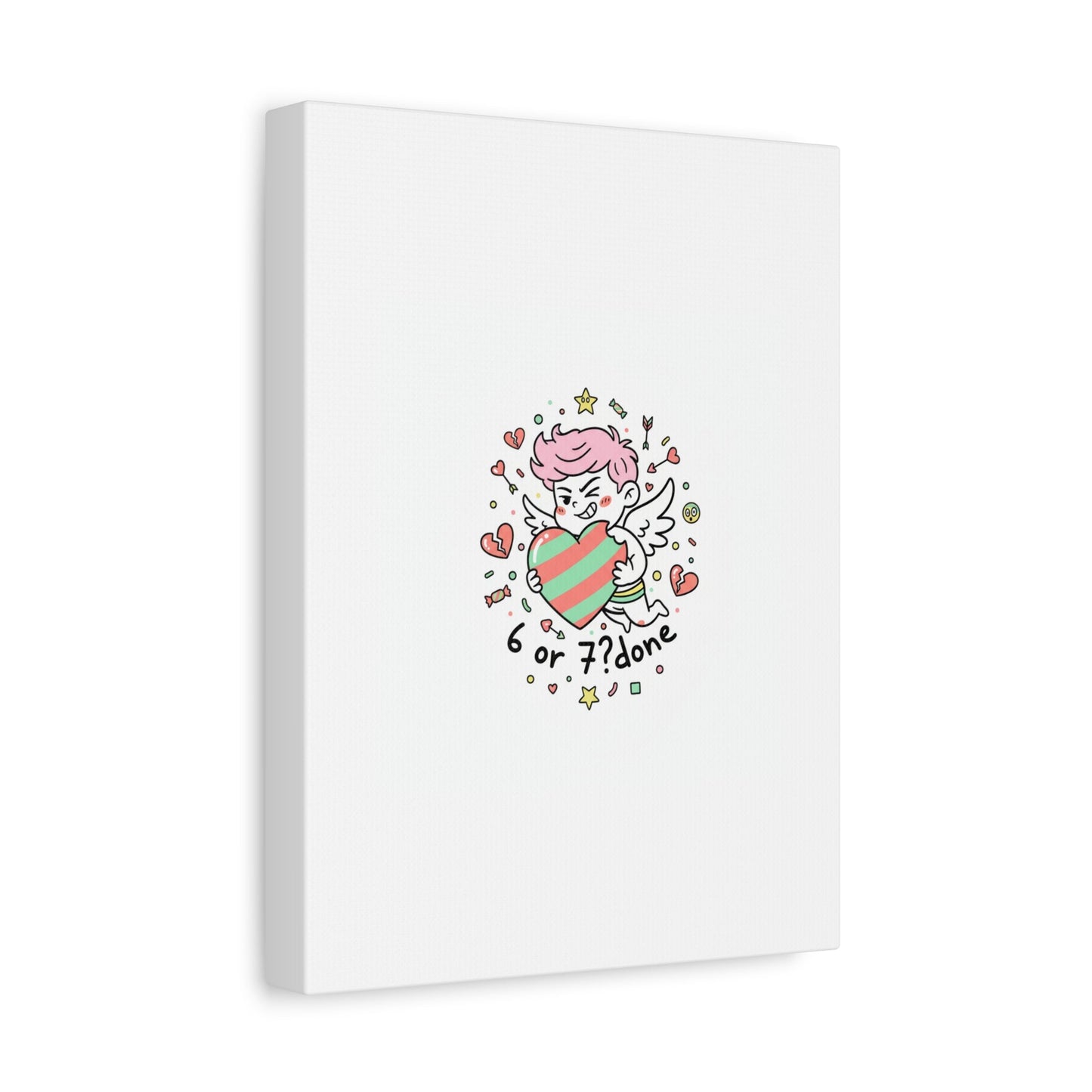 Weird Cupid heart illustration Canvas | Weird Valentine, quirky chaotic love