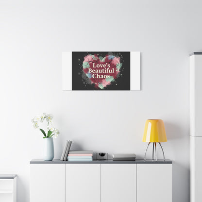 Love's Beautiful Chaos Canvas Print | Soft Grunge Hearts, Distressed Heart Art
