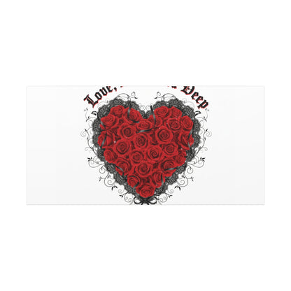 Love Dark and Deep Heart Canvas, Nu Romantic Gothic Romance, 80s Nostalgia