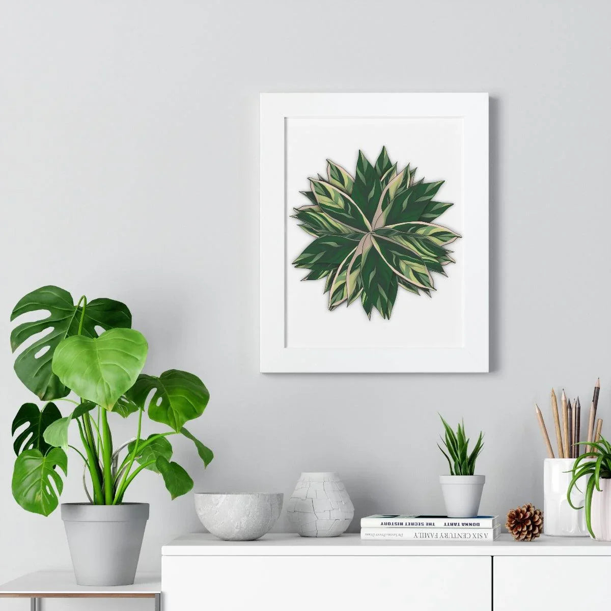 Stromanthe Triostar Framed Print – Botanical Wall Art