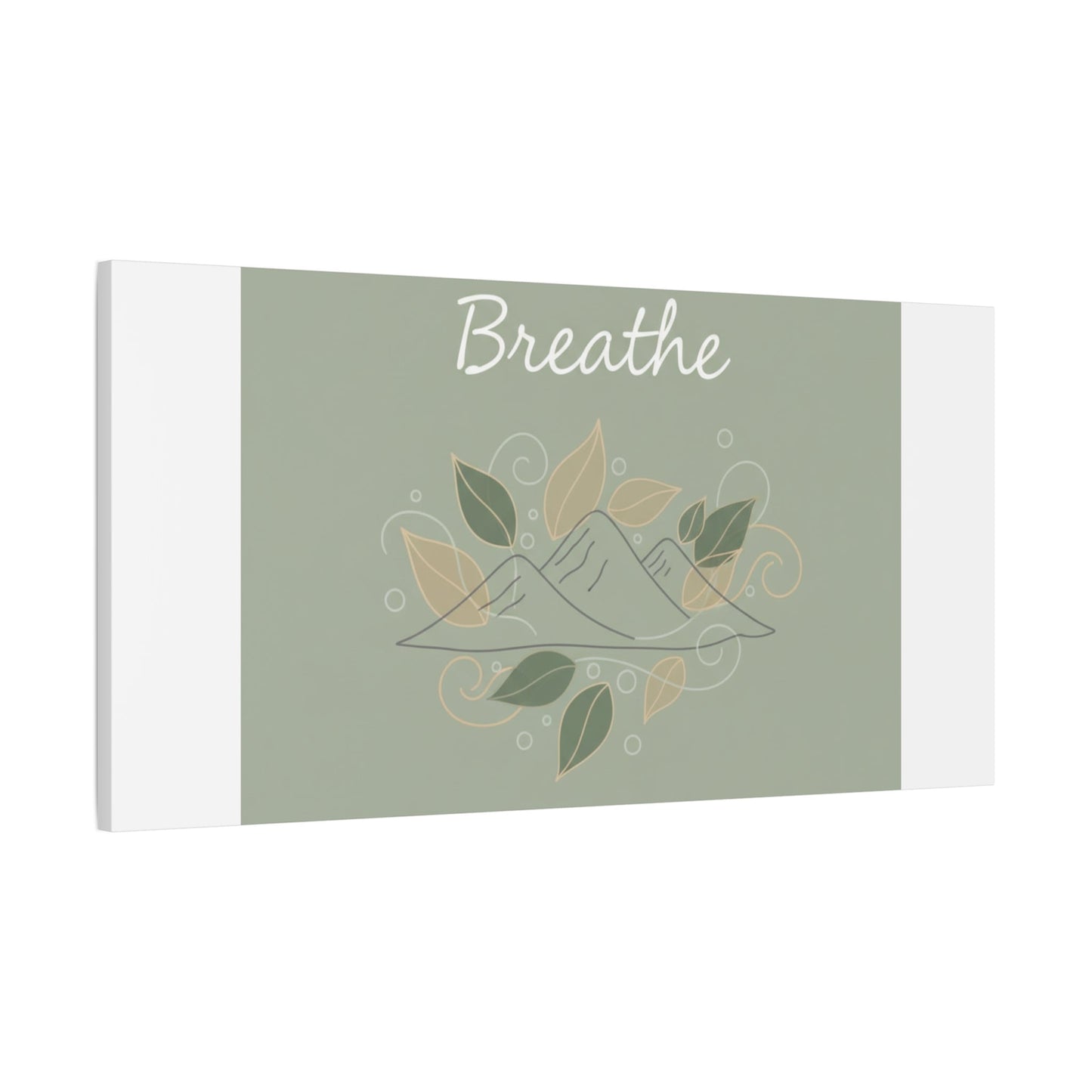 Breathe Mountain Line Canvas | Nature Symbols, Minimal Forest Wall Art